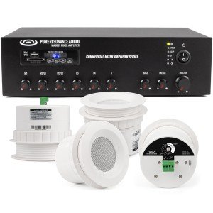 Restaurant Music System with 4 C3 Ceiling Speakers and MA30BT 30W Bluetooth Mixer Amplifier