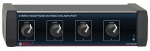 RDL EZ-HDA4B Stereo Headphone Distribution Amplifier