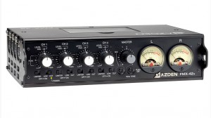 Azden FMX-42A 4 Channel Portable Mic/Line Mixer with 10 Pin Camera Return