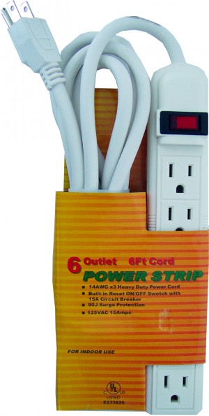 Rolls OS10 6-Outlet 3-Prong AC Grounded Surge Protector 