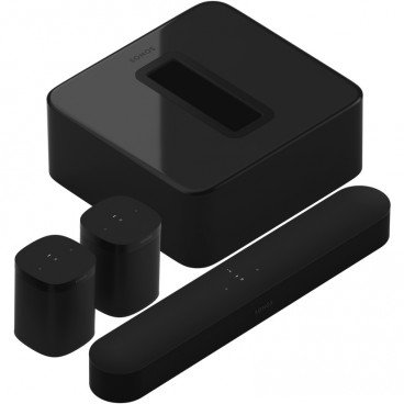 Sonos Wireless 5.1 Surround Sound Set with 2 Smart Speakers, Beam Soundbar and Wireless Sub - Black