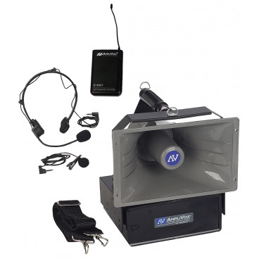 AmpliVox SW610A Wireless Half-Mile Hailer Megaphone with Headworn and Lapel Microphone