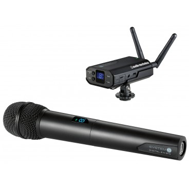 Audio-Technica ATW-1702 System 10 Camera-Mount Digital Wireless System with Handheld Wireless Microphone