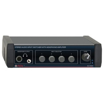 RDL EZ-HSX4 Stereo Audio Input Switcher with Headphone Amp