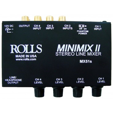 Rolls MX51s Mini-Mix II 4-Channel Stereo Line Mixer