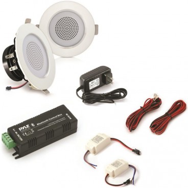 Pyle Audio UPDICBTL3F 3" 100W In-Wall/Ceiling Bluetooth Speaker Kit with Built-In LED Lights