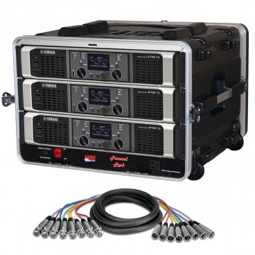 Yamaha Power Amplifier Rack Package with 3 PX5 and Gator Rolling Rack