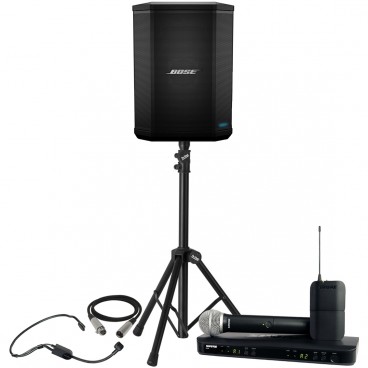 Portable Classroom Sound System with Bose S1 Pro, Dual Wireless Mics and Mini-Adjustable Speaker Stand
