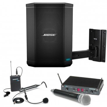 Presentation, Training Room, Education and Classroom Sound System Package with Bose S1 Pro and Dual-User Wireless Microphones