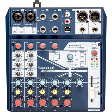 Soundcraft Notepad-8FX Small Format Analog Mixing Console with USB I/O and Lexicon Effects