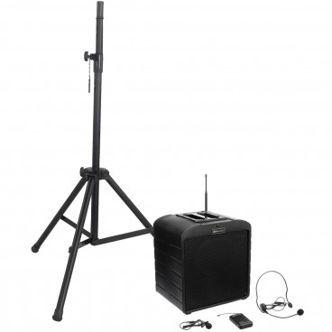 AmpliVox SW6921 AirVox Basic Bluetooth Portable PA System with Wireless Headset and Lapel Microphone and Speaker Stand
