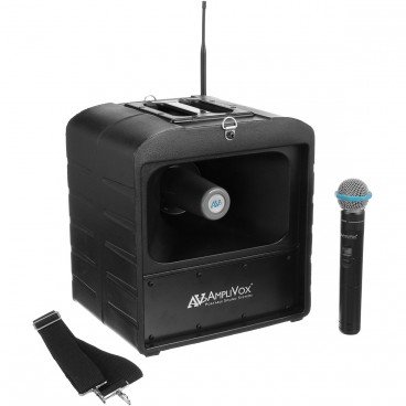 AmpliVox SW685 Mega Hailer PA System with Bluetooth and Wireless Handheld Microphone
