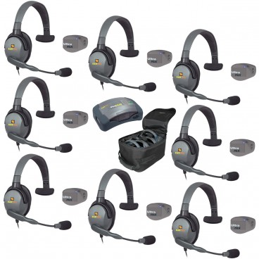 Eartec UPMX4GS8 UltraPAK 8-Person Intercom System with Max4G Single Headsets
