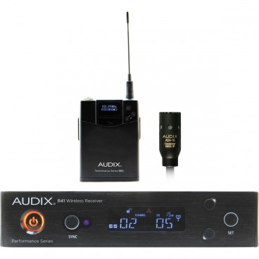 Audix AP41 L10 Wireless Microphone System with R41 True Diversity Receiver and B60 Bodypack Transmitter with ADX10 Lavalier Microphone