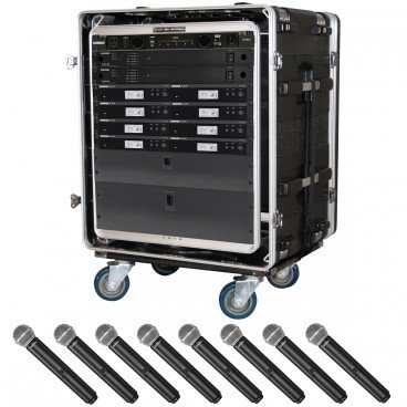 Shure Multi-Channel Wireless Microphone Rack System with 8 BLX Handheld Microphones