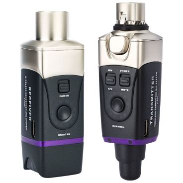 Xvive U35C 5.8 GHz Digital Wireless Microphone System Plug-On Dongle for Condenser Mics with 24-bit/48kHz Audio and Phantom Power Modes