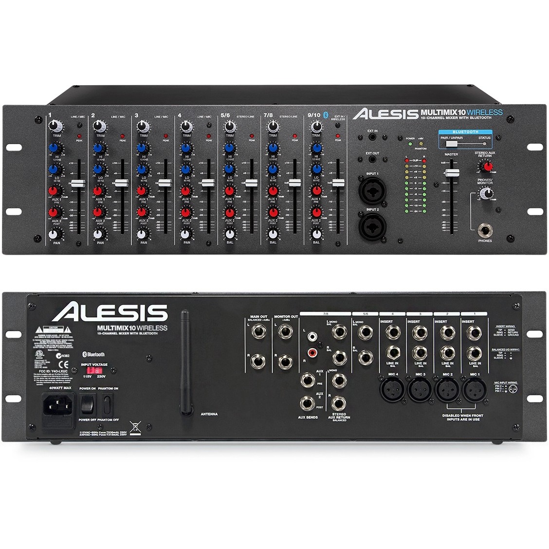 Alesis MultiMix 10 Wireless 10-Channel Bluetooth Rackmount Mixer
