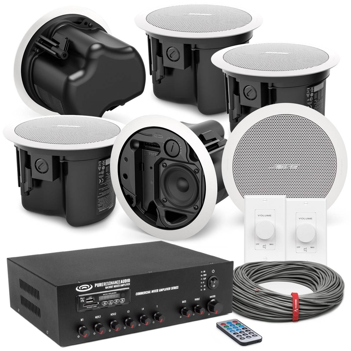 Office Sound System with 6 Bose FreeSpace FS Ceiling