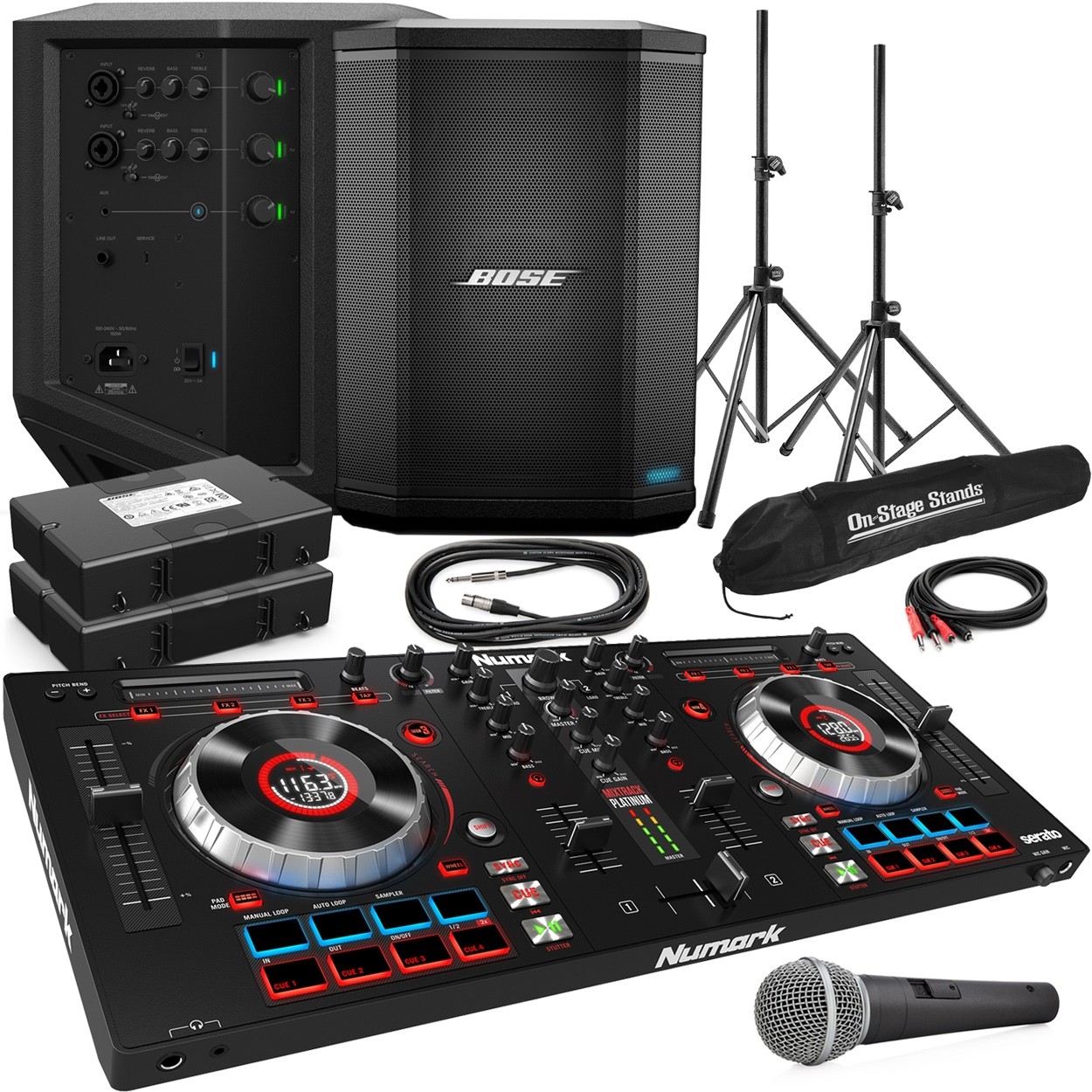 DJ Sound System with 2 Bose S1 Pro All-In-One Bluetooth PA Systems and