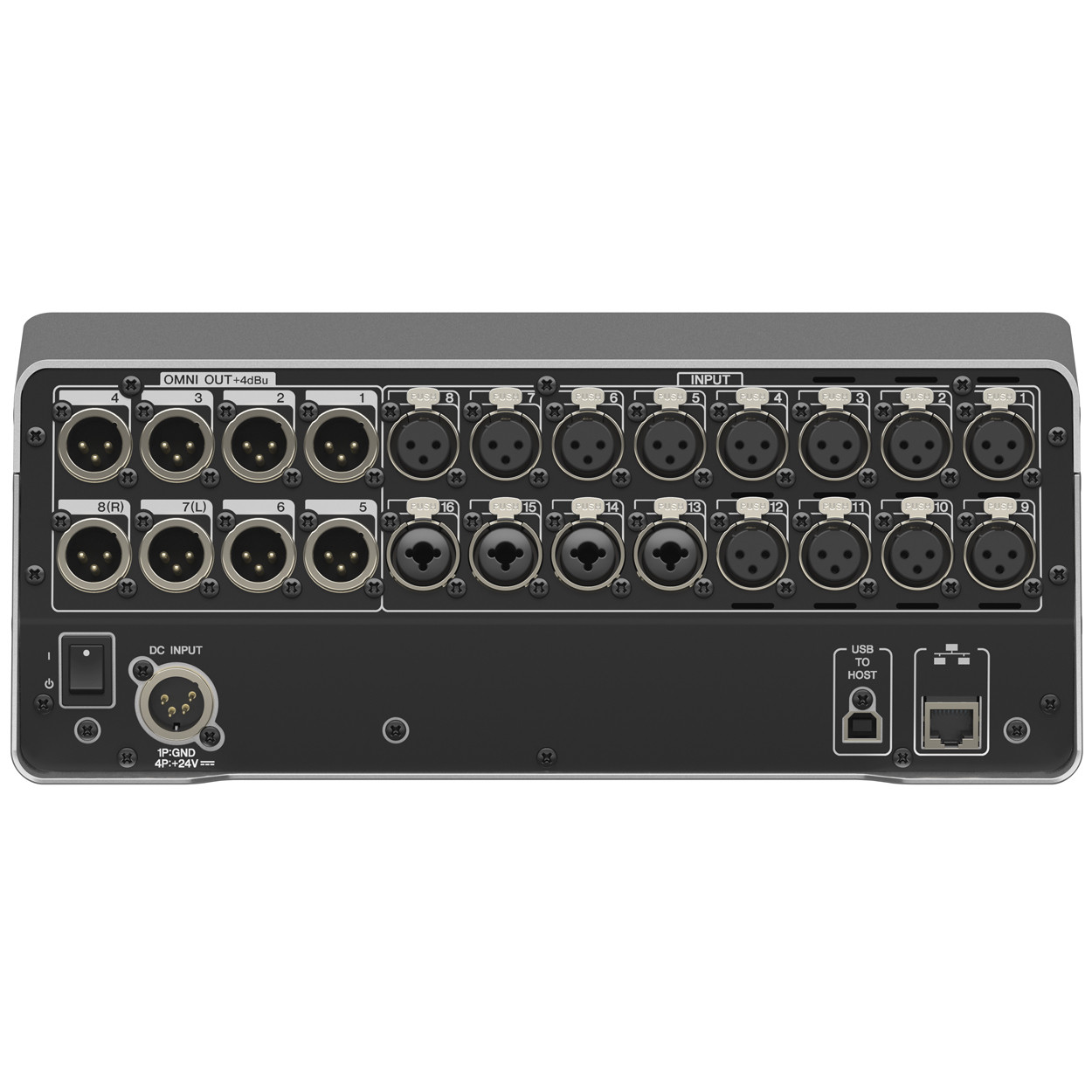 Back of Yamaha DM3S 22-Channel Compact Digital Mixer