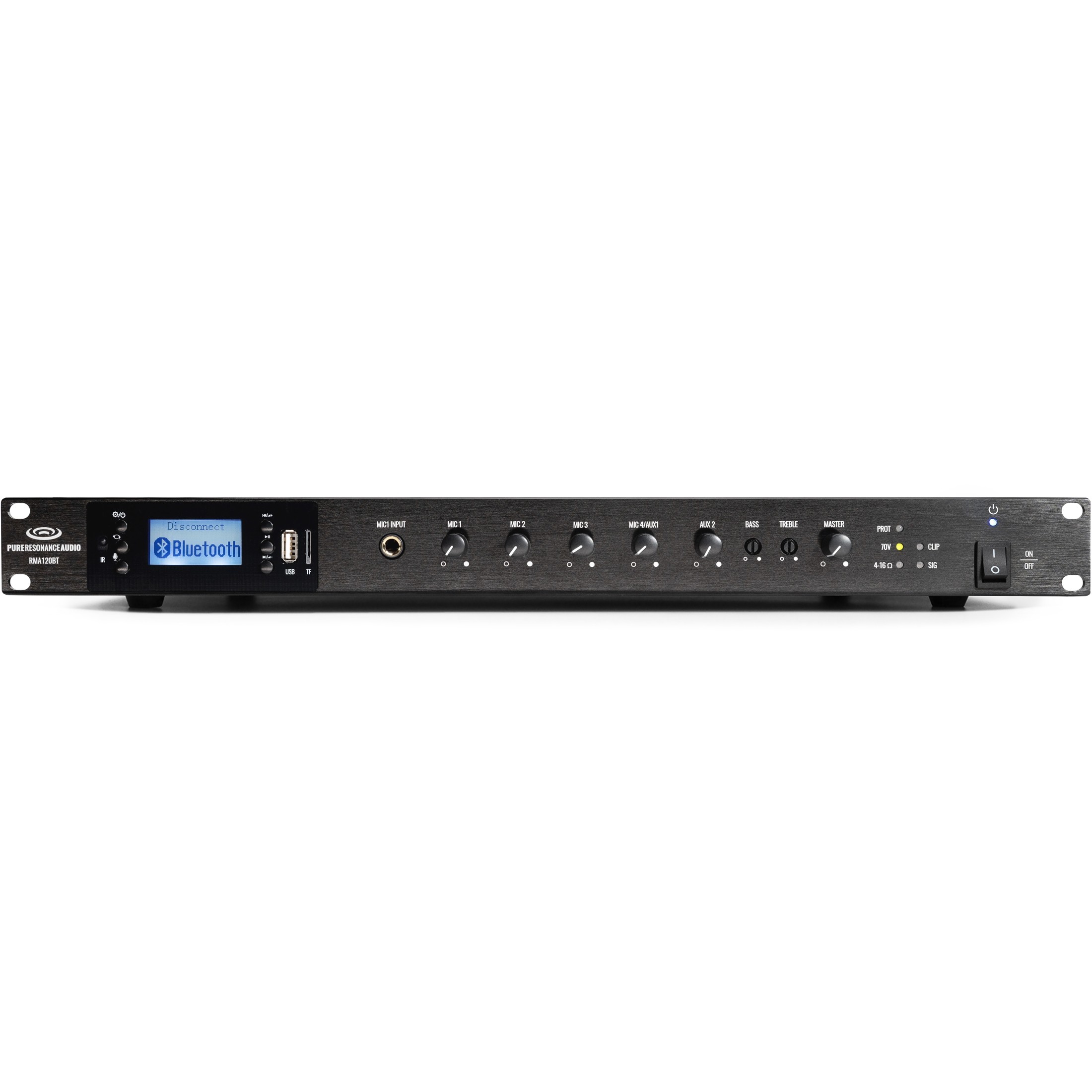 Pure Resonance Audio RMA120BT Rack Mount Mixer Amplifier