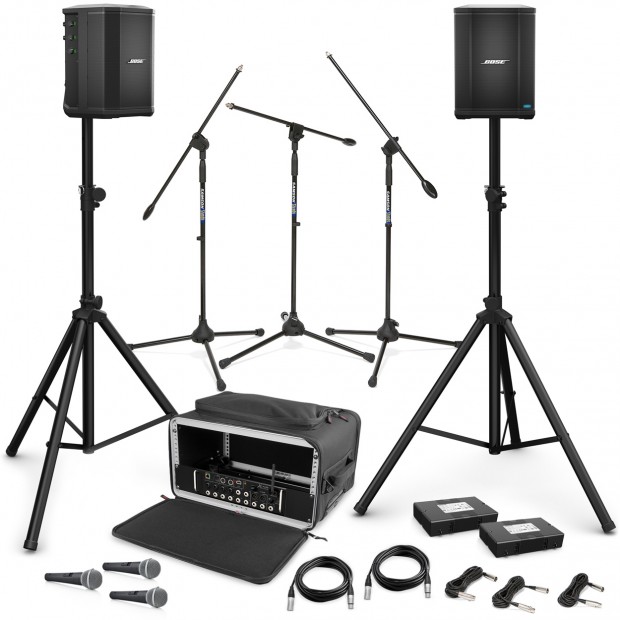 Den aktuelle Badeværelse nylon Bose S1 Pro Portable Live Performance Bluetooth Sound System with 2 S1 Pro  Systems and Behringer XR12 12-Input Digital Mixer