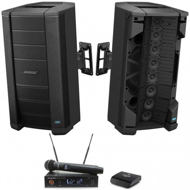 Auditorium Sound System with 2 Bose F1 Model 812 Powered Loudspeakers with Adjustable Patterns, Wireless Microphone System Bluetooth
