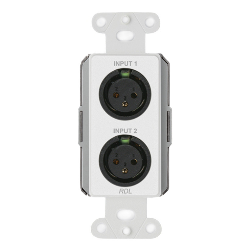 RDL D-RN22 2x2 Wall-Mounted Bi-Directional Mic/Line Dante Interface