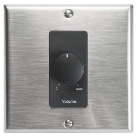 Lowell 150LVCS-DSB 150W 25/70/100V 2-Gang Volume Control with Decora Plate - Stainless Steel and Black