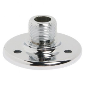 Atlas Sound AD-12B Surface Mount Male Microphone Stand Flange, 5/8" - 27 Thread - Chrome