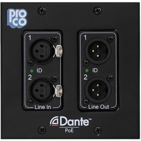 ProCo AODDP-2XF2XM 2-Input + 2-Output Dante Wall Plate