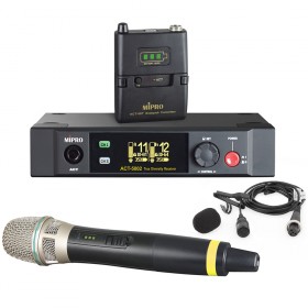 MIPRO ACT-5802/ACT-58H&T Dual Channel 5.8 GHz Handheld and Lavalier Digital Wireless Microphone System