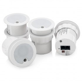 Cambridge Qt Active Emitter Sound Masking Speakers (4 Pack with RJ45 UTP Cables) Plenum-Rated UL 2043 Listed - White