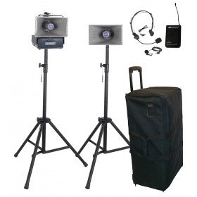 AmpliVox SW632 Deluxe Wireless Half-Mile Hailer Kit with Headset and Lapel Microphone