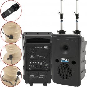 Anchor Audio Go Getter AIR X1 Portable Sound System with 2 Wireless AIR Bluetooth Speakers and 1 Wireless Microphone