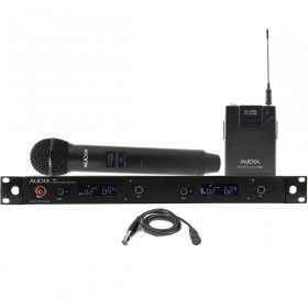 Audix AP62 C210 Wireless Microphone System with R62 True Diversity Receiver, H60/OM2 Handheld Transmitter, and ADX10 Lavalier Microphone