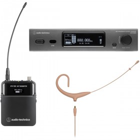 Audio-Technica ATW-3211/892xTH 3000 Series Fourth Generation Wireless Microphone System with BP892xcH Headworn Mic - Beige