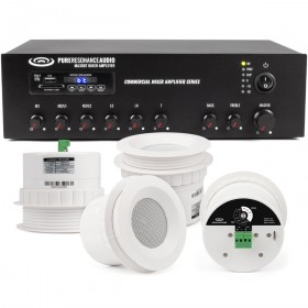 Restaurant Music System with 4 C3 Ceiling Speakers and MA30BT 30W Bluetooth Mixer Amplifier