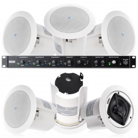 Background Music Sound System with 6 In-Ceiling Speakers and Bluetooth Mixer Amplifier - Up to 2,000 SF (Discontinued Component)