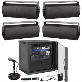 Football Stadium Sound System with 4 Bose ArenaMatch All-Weather Stadium Speakers and Digital Mixer with Wi-Fi
