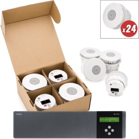 White Noise Sound Masking System for Office Spaces with Cambridge Ceiling Qt Emitters and Multi-Zone Masking Generator for up to 2400SF