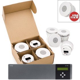Office Sound Masking System with Cambridge Sound Management In-Ceiling Qt Emitters and Multi-Zone White Noise Generator for up to 12000SF
