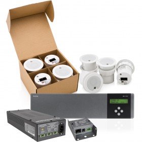 Small Office Sound Masking and Background Music System with Cambridge Sound Management QT X 300 and 8 Active Emitters