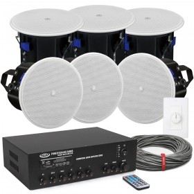 Church Hallway Sound System with 6 In-Ceiling Speakers and Bluetooth Mixer Amplifier