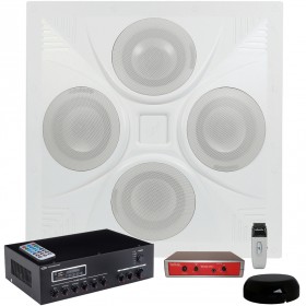 Classroom Sound System with a SD4 Ceiling Speaker Array MA30BT Bluetooth Amplifier and TeachLogic Voicelink I System (Discontinued Components)