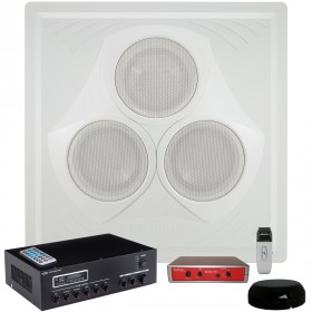 Classroom Sound System with a Vector Ceiling Speaker Array MA30BT Bluetooth Amplifier and TeachLogic Voicelink I System (Discontinued Components)