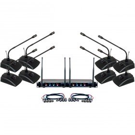 VocoPro Digital-Conference-8 8-Channel UHF Wireless Conference Microphone System