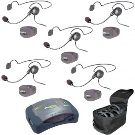 Eartec UPCYB5 UltraPAK 5-Person Wireless HUB Intercom System with Cyber Headsets