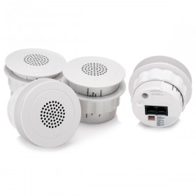 Cambridge Qt Emitters Sound Masking Speakers (4 Pack with 30ft RJ45 UTP Cables) Plenum-Rated UL 2043 Listed - White