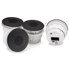 Cambridge Qt Emitters Sound Masking Speakers (4 Pack with 25ft RJ45 UTP Cables) Plenum-Rated UL 2043 Listed - Black